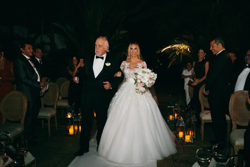 Night Wedding ceremony in Fisher Island #CarolinaGuzikPhotography #FisherIslandWedding