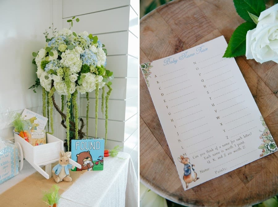 Beautiful Baby Shower in Miami. Inspired by the Petter Rabbit Books
