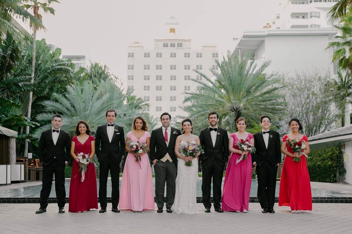 Wedding Party. Miami Beach Wedding at the National Hotel #CarolinaGuzikPhotography #outdoorwedding #WeddingParty #Bridesmaids 