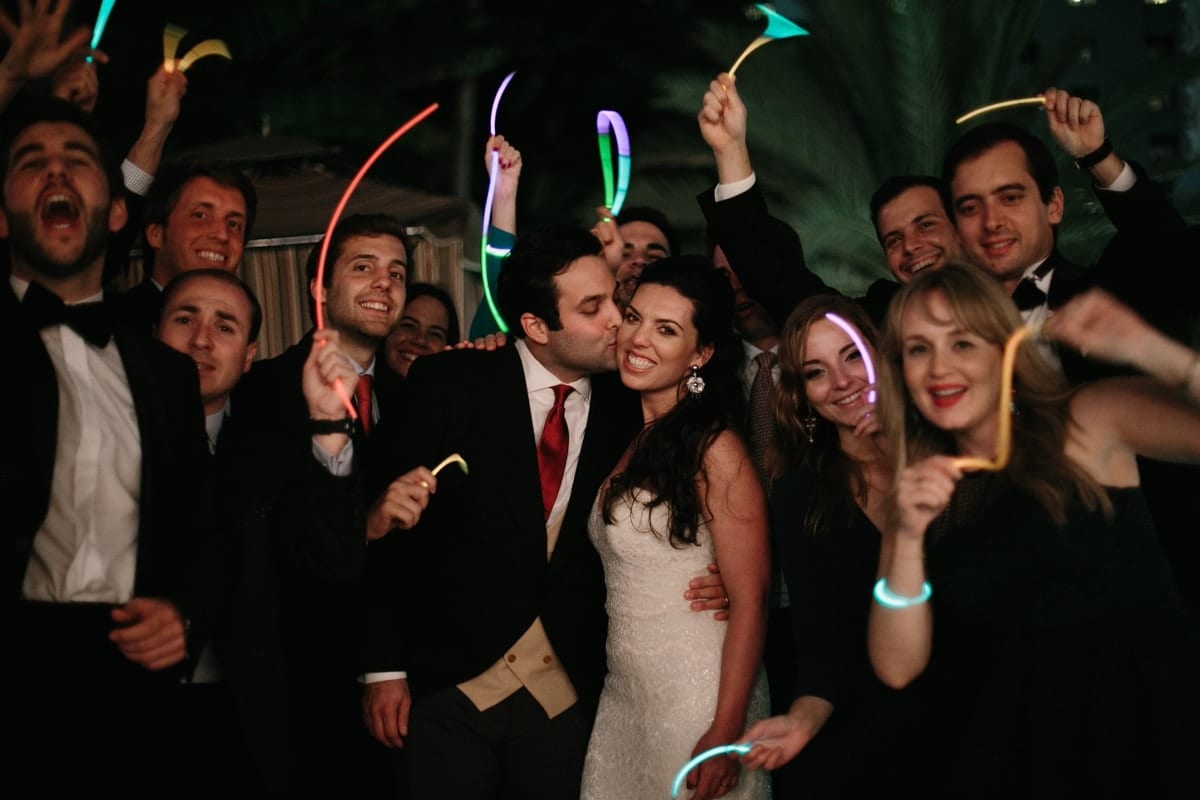 Glowstick wedding exit. Miami Beach Wedding at the National Hotel #CarolinaGuzikPhotography #glowstick