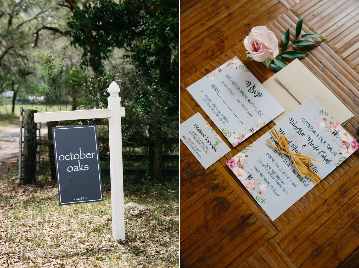 Rustic Chic wedding at October Oaks Farm. Paper invitations photos by Carolina Guzik