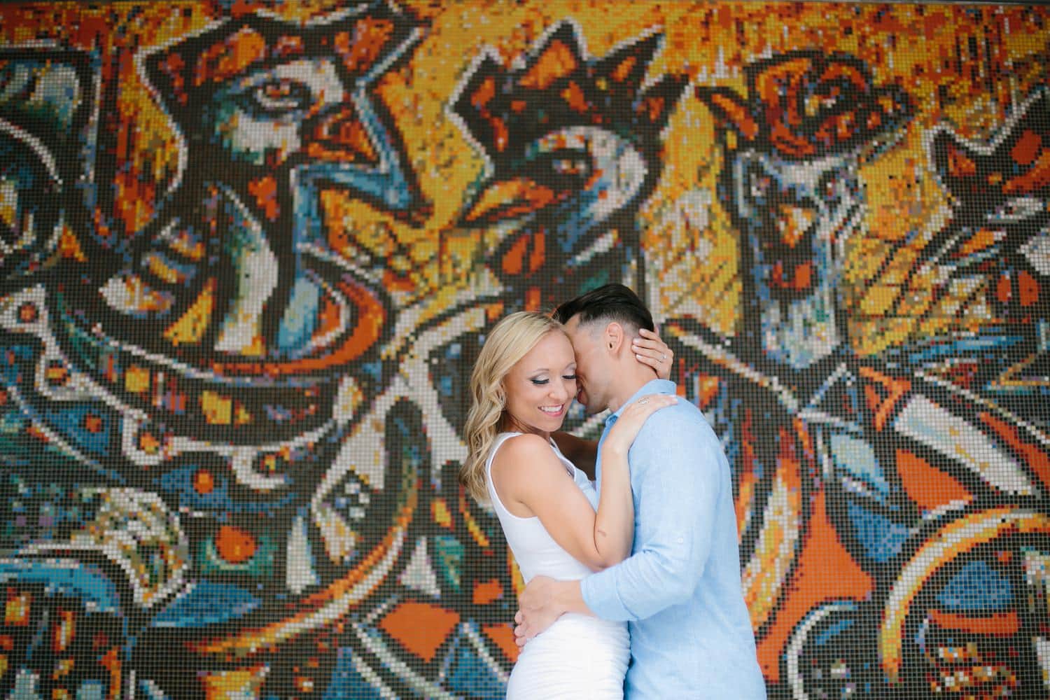 Colorful engagement photography at Little Havana, Miami