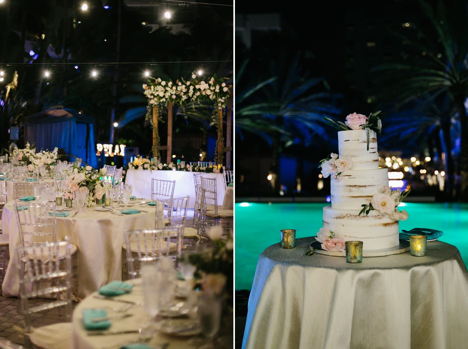 Wedding Decoration Details. Winter Beach Wedding at The National Hotel in South Beach 