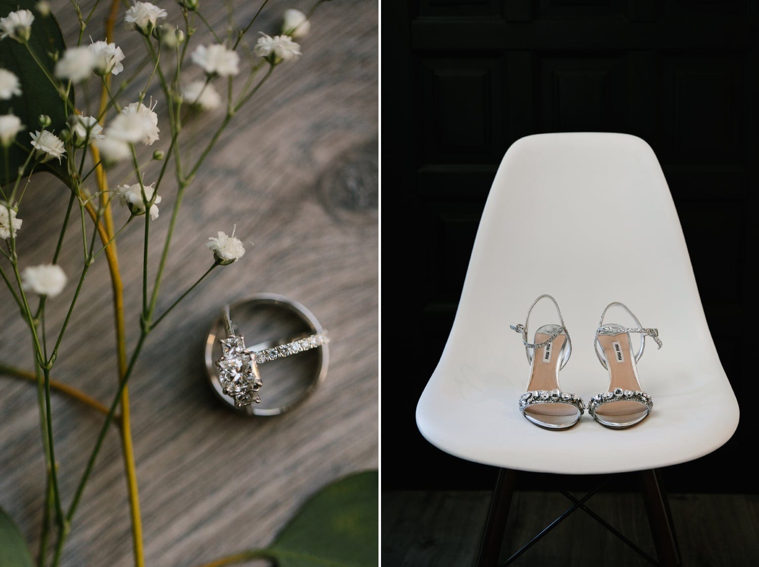wedding Rings and wedding shoes details. Rusty Pelican Wedding
