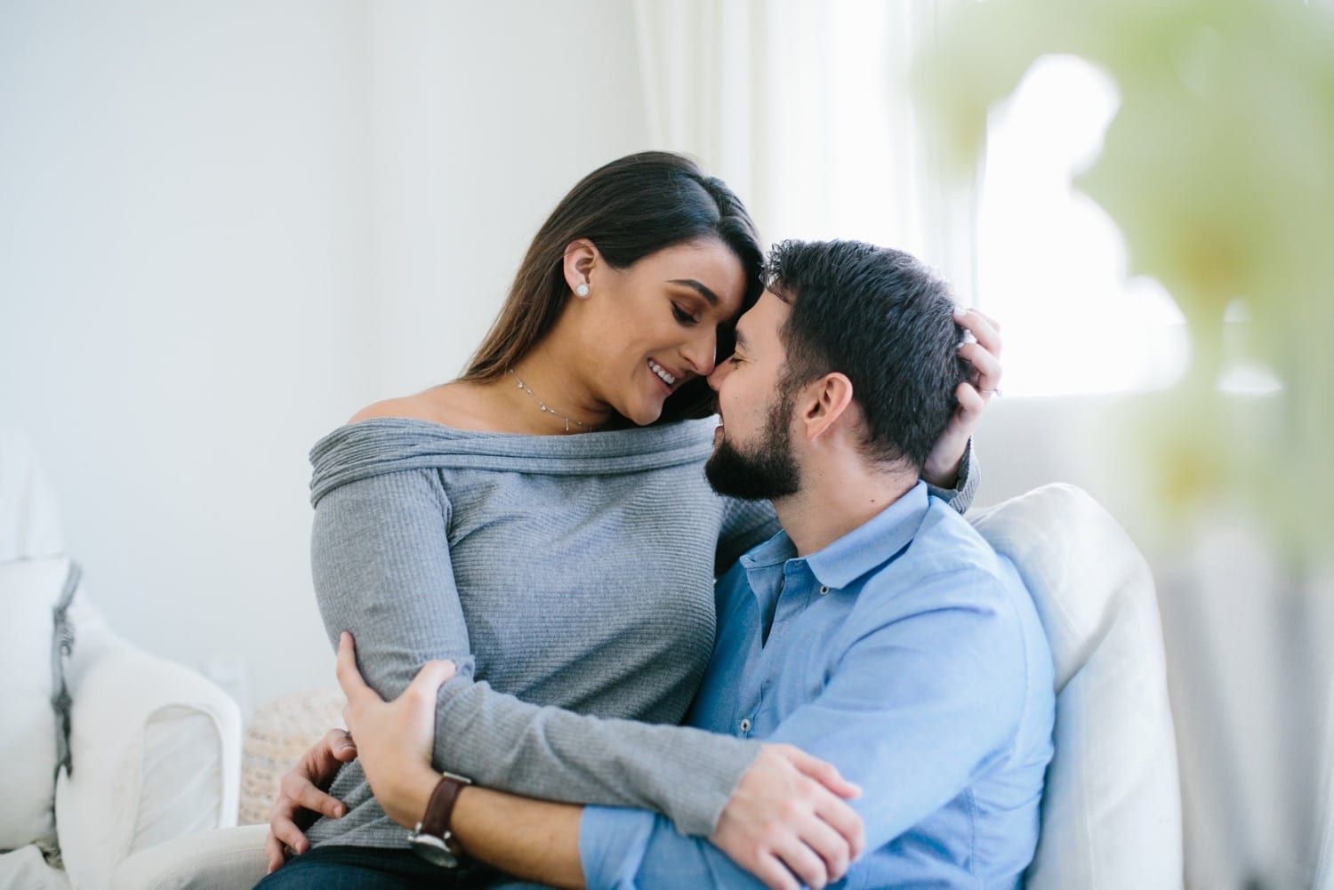 Cozy at home Miami engagement photos