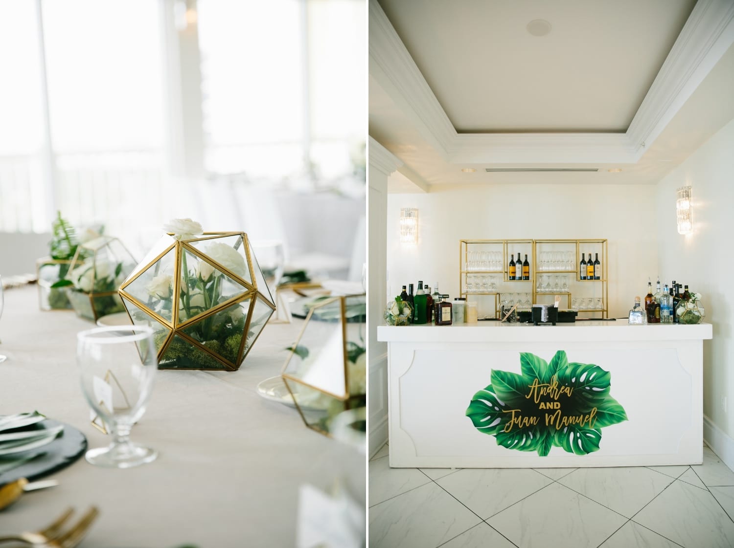 Modern brunch wedding details. Beautiful Pelican Grand Beach Resort Wedding