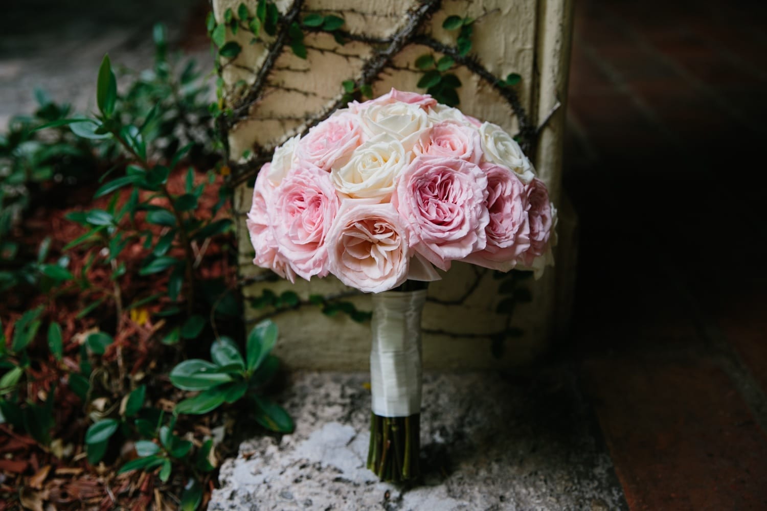 Bridal Bouquet with roses. Wedding at Villa Woodbone 