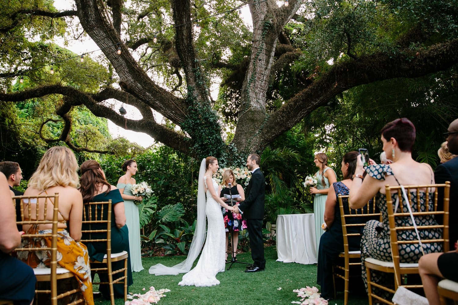 Garden wedding ceremony at Villa Woodbine