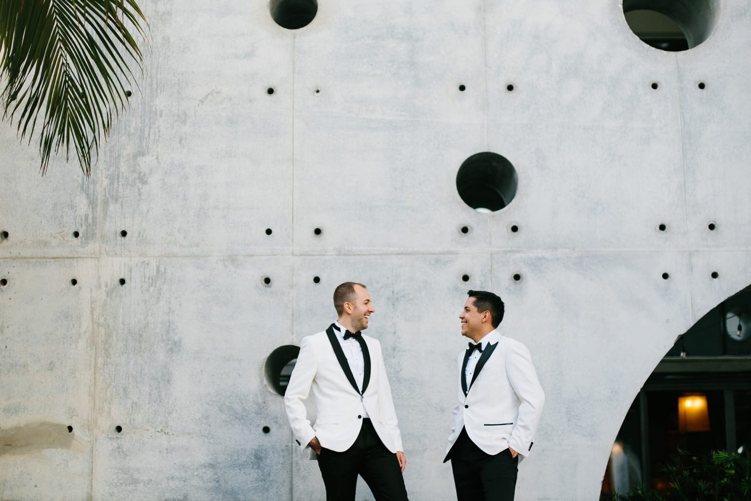 Same sex wedding at the East Hotel Miami. Couple's portraits 