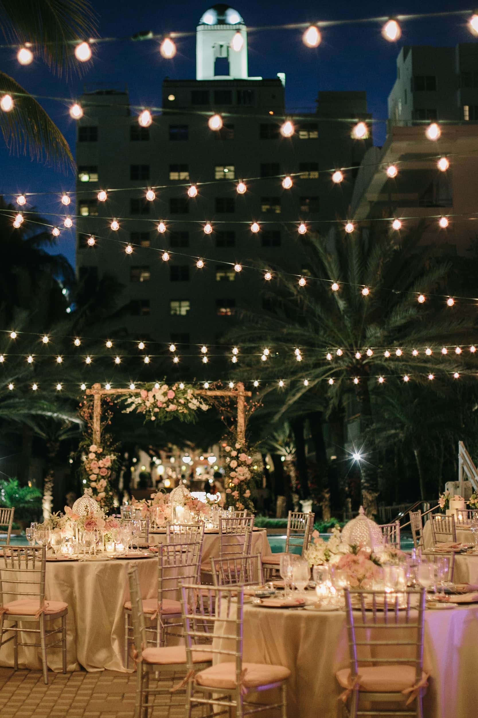 National Hotel Miami Wedding reception set up