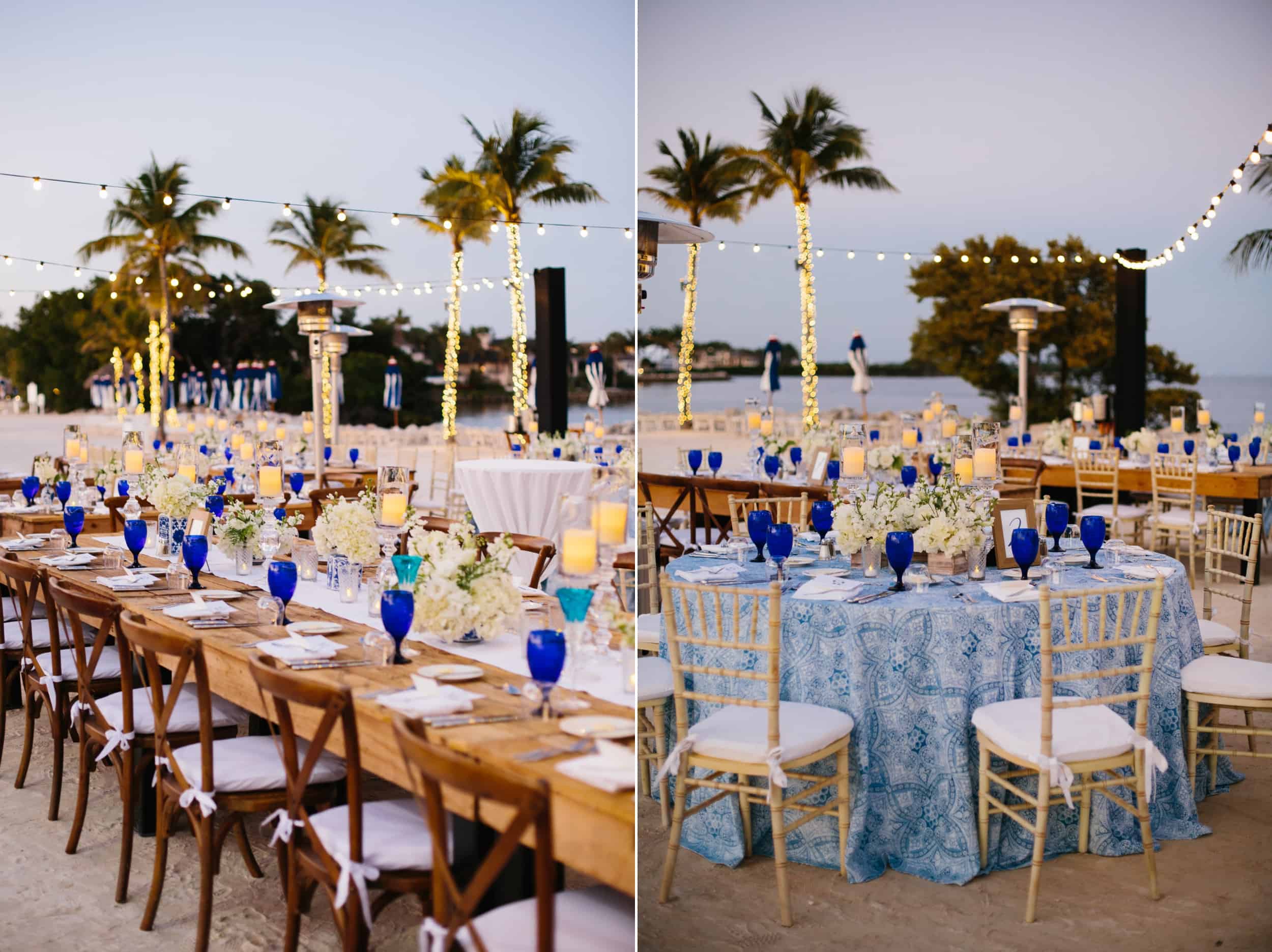 beautiful beach wedding reception setup
