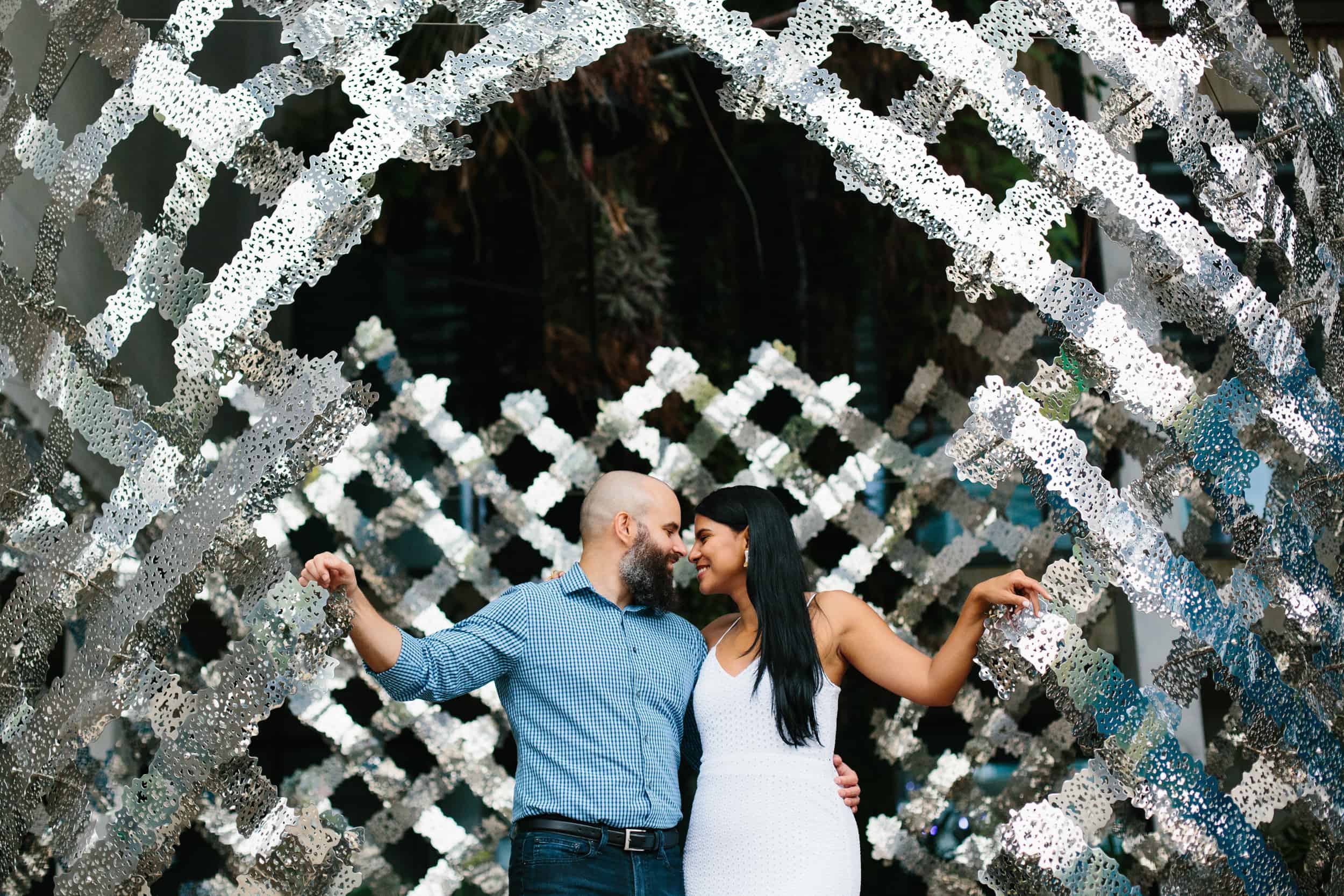 Cool and modern miami engagement session at Perez Art Museum