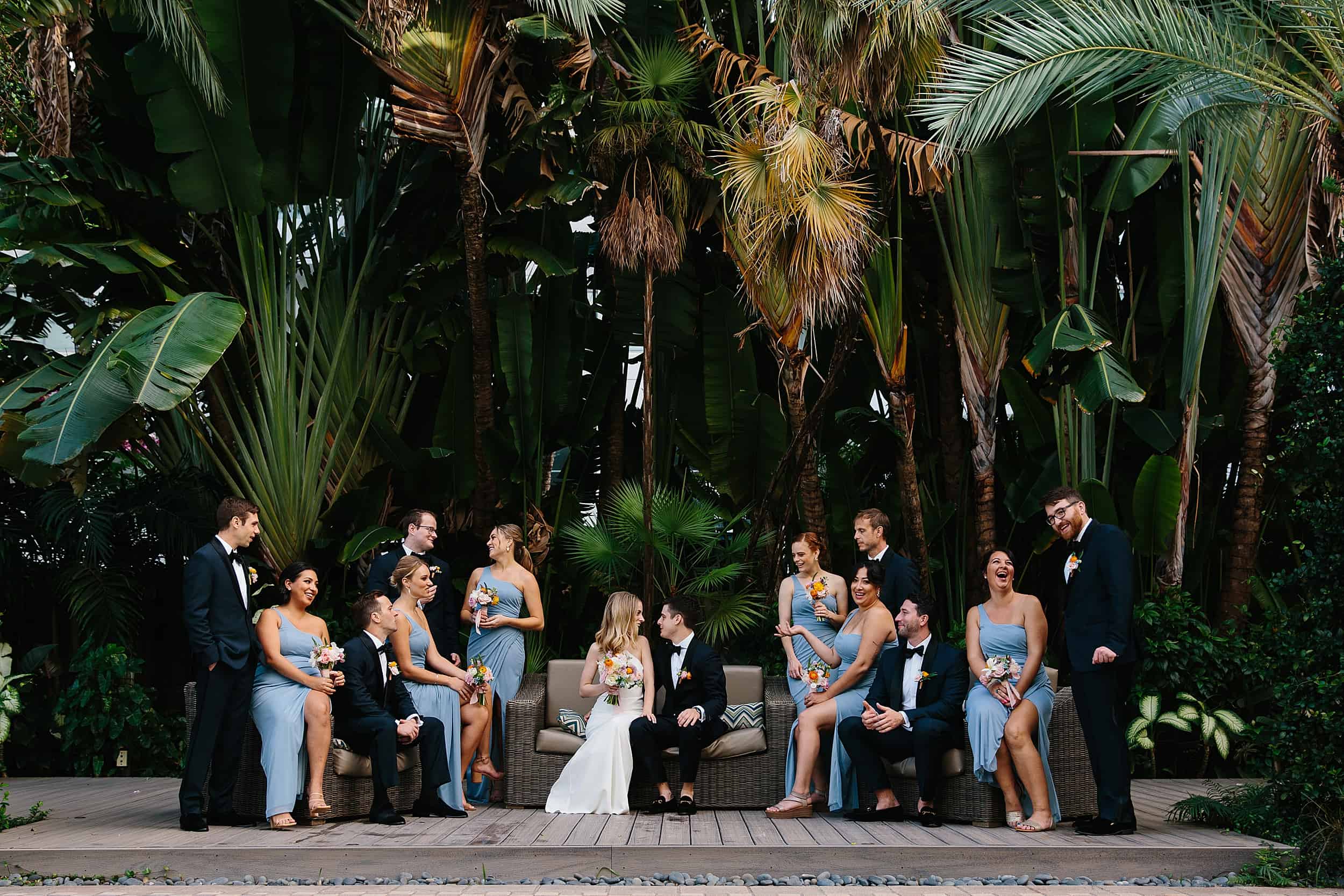 Wedding Party portrait at the National Hotel in Miami