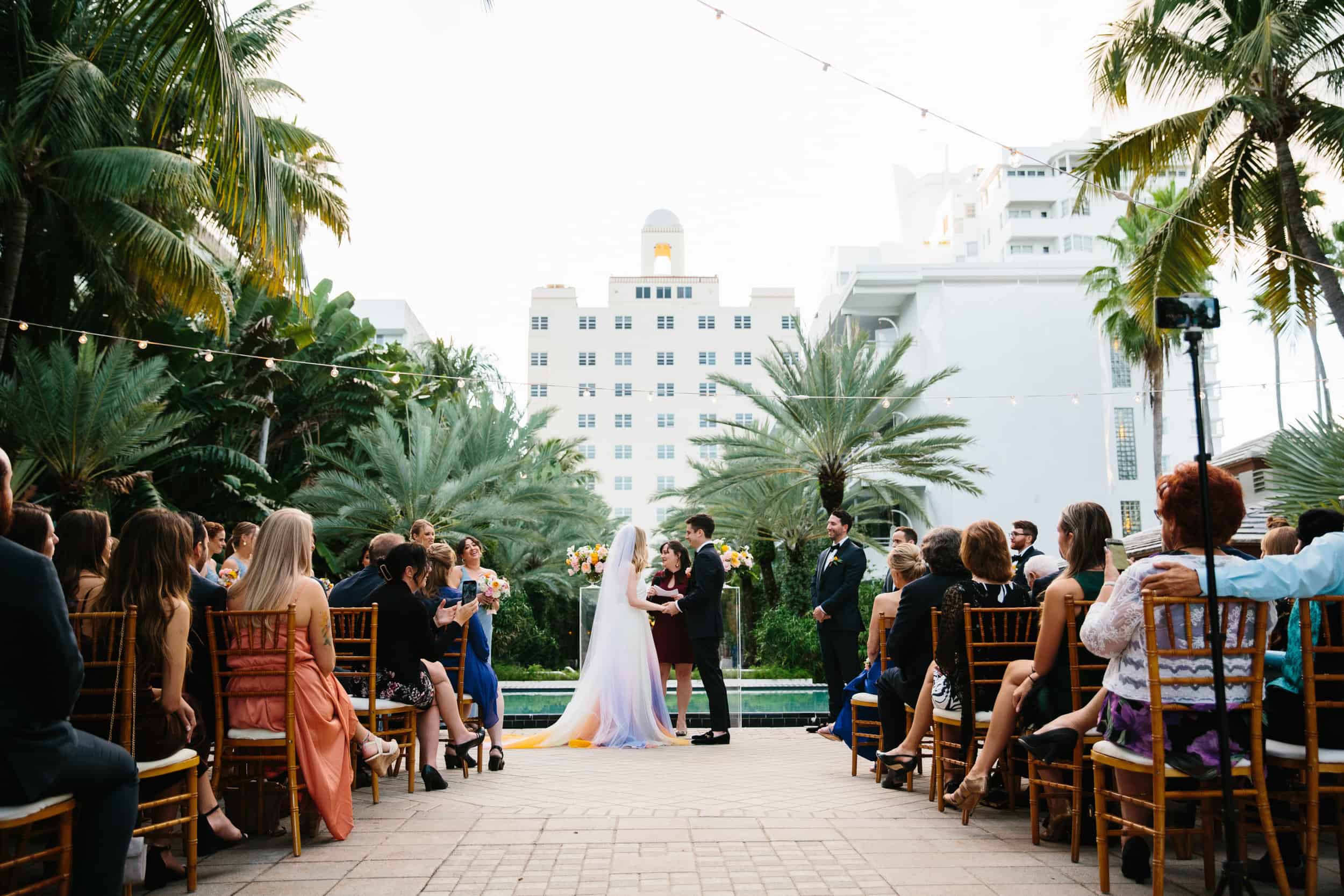 outdoor Colorful wedding at the National Hotel