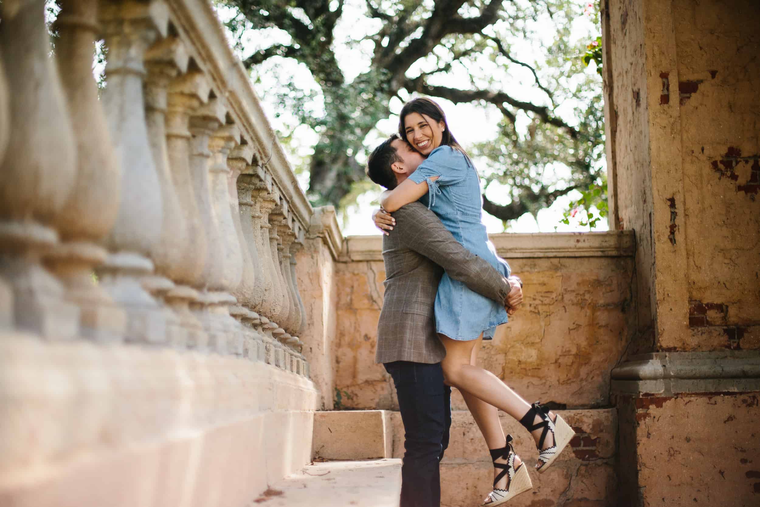 Engagement session at Country Club Prado Entrance, Coral Gables