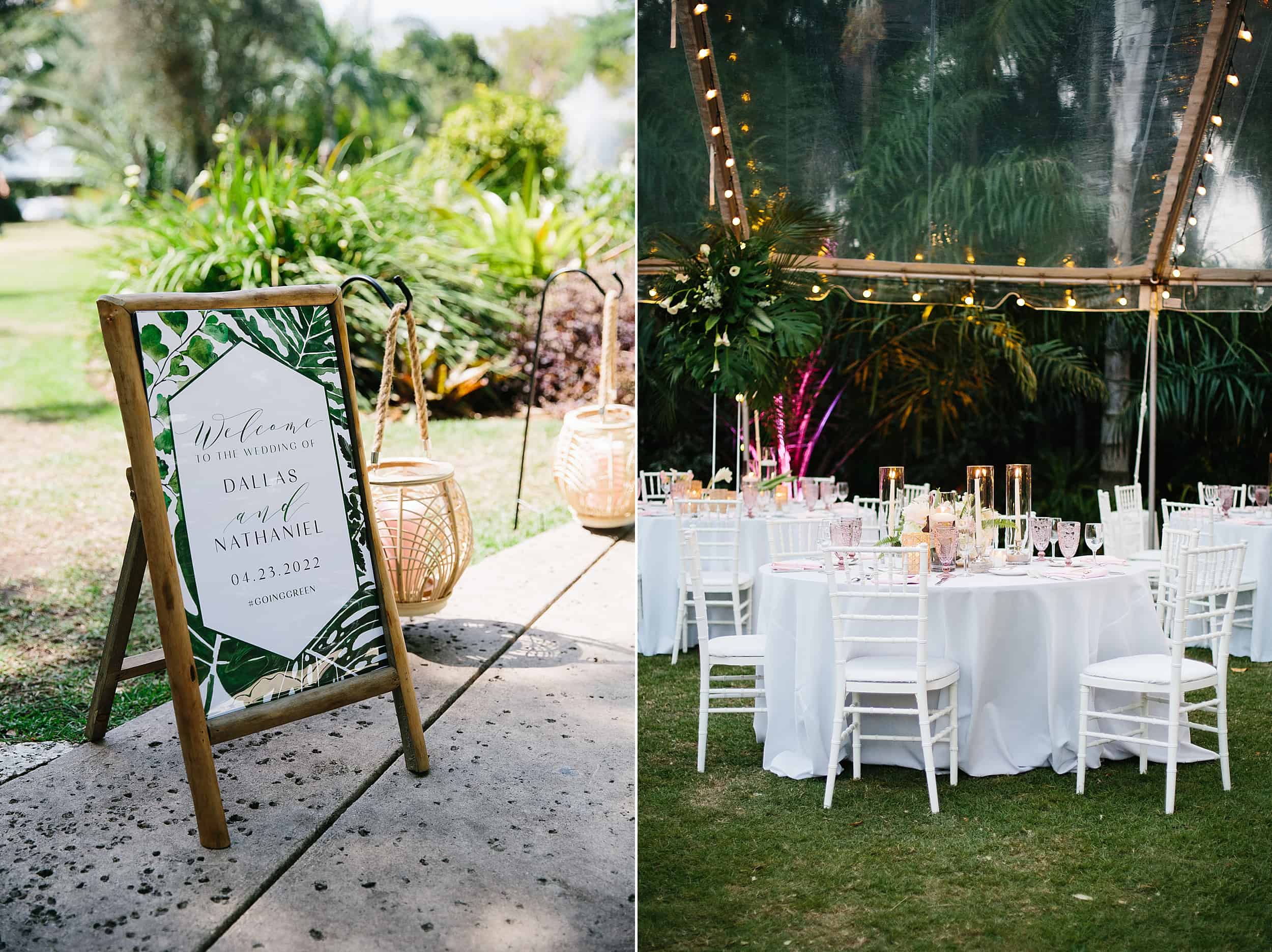 Outdoor wedding set up at the Miami Beach Botanical Garden